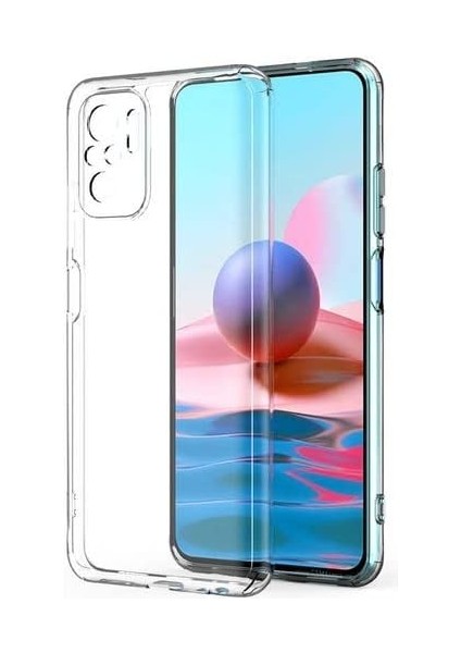 Trend Xiaomi Redmi Note 10S Şeffaf Kılıf Kamera Korumalı Süper Silikon