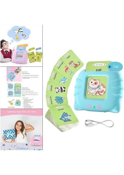 Ingilizce Erken Eğitim Kartı 224 Adet Flash Sesli Konuşan Kartlar Mavi fiyatları