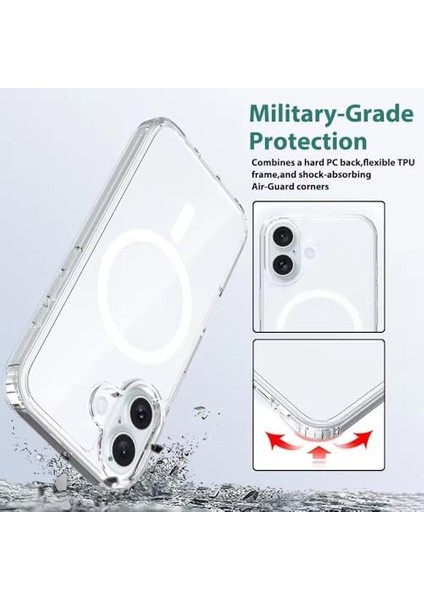 Aksesuar iphone 16 (6.1) ile Uyumlu Kablosuz Şarj Destekli Şeffaf Kılıf- iphone 16 (6.1) With Wireless Charging Support Compatible Transparent Case (Iphone 16 (6.1)