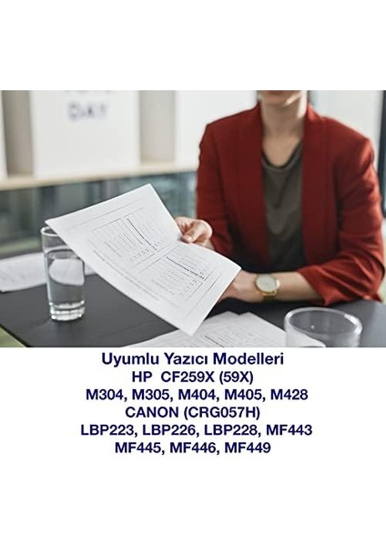 59X CF259X & Can. CRG-057H ( Üründe Çip Yoktur ) M304 M305 M404 LBP223 LBP226 LBP228 10000(10K) Sayfa Verimli Muadil Toner (Siyah)