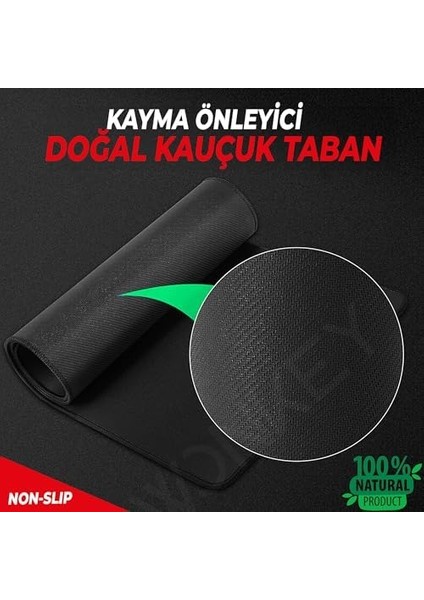 Pro - Dikişli Gaming Mouse Pad, Oyuncu Gamer Mousepad, Uzun ve Büyük Boy Xxlarge Masa Matı (90X40 cm - Xxl, Siyah)