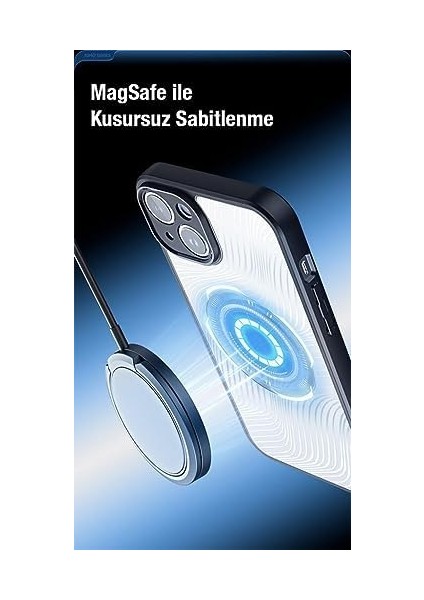 Polham iPhone 12 Pro Uyumlu Premium Buzlu Sert Kamera Koruyuculu Kılıf, Magsafe Uyumlu Kılıf