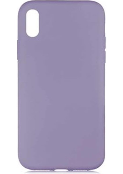 Iphone Xs Max ile Uyumlu Içi Kadife Lansman Silikon Kılıf (Lila)