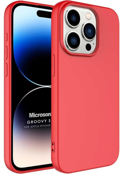 Kılıf Apple iPhone 15 Pro Için Groovy Soft Kırmızı [iphone 15 Pro ile Uyumlu Kılıf - Kırmızı]