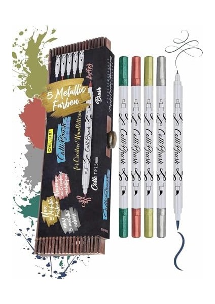 Calli.brush Kalem Set 5 Pcs. Metallic