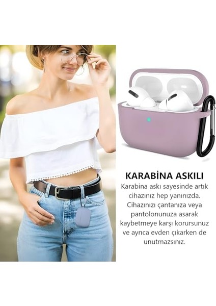 Airpods 3 ile Uyumlu Dışı Pürüzsüz Silikon Içi Kadife Cihazı Tam Saran ve Zamanla Bollaşma Yapmayan Silikon Kılıf (Gül Kurusu)