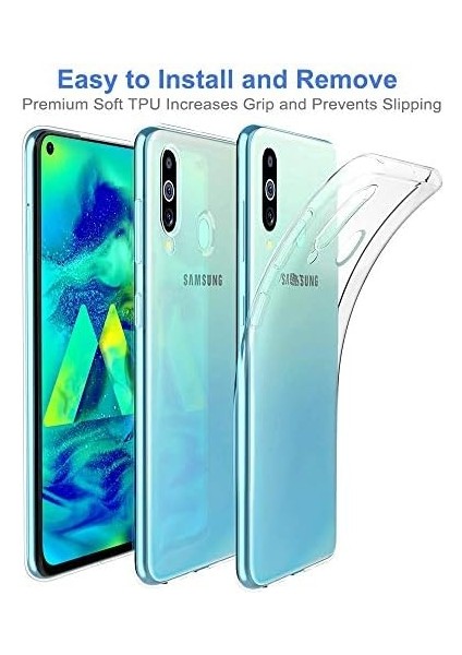 Samsung Galaxy M40 Için Kılıf Transparent Soft Beyaz [galaxy M40 ile Uyumlu Kılıf - Beyaz]