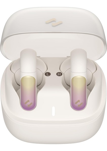 Openbuds TW980 Kulak Içi Kulaklık, Bej, Kablosuz Bluetooth Oyun Müzik Kulaklığı, Açık Kulak Klipsi Tasarımı, Sesli Aramalar Için Gürültü Engelleme, 6,5 Saat Pil Ömrü