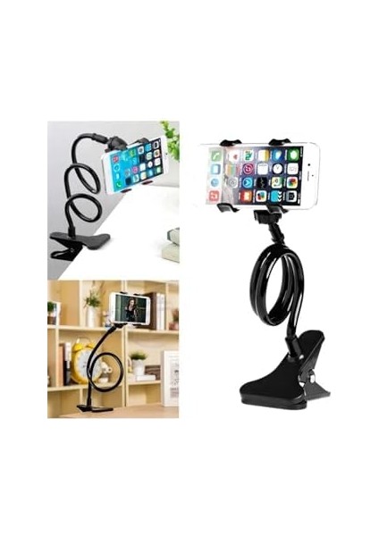 Akrobat Telefon Tutucu Siyah Oynar Başlıklı Portatif Çok Amaçlı Telefon Tutacağı