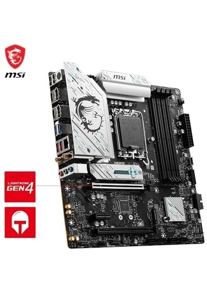 B760M Gamıng Plus Wıfı Soket 1700 Ddr5 6800(OC) Pcı-E M.2 Usb3.2 Hdmıdp 1x 2.5g Lan Wı-Fı 6e Matx