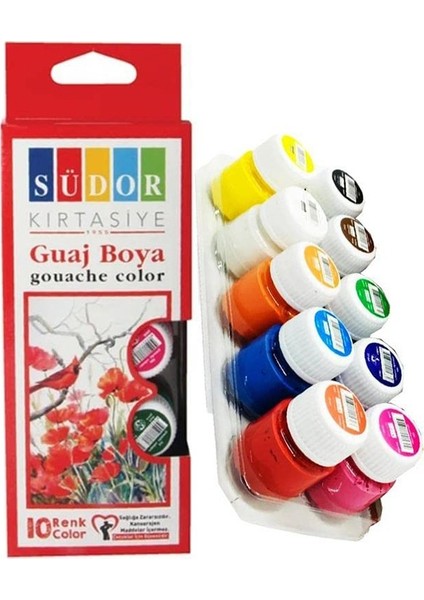 Alex Schoeller Çok Amaçlı Sanatsal Blok 35X50 200 gr 15 Yaprak Südor 12 Renk 20 ml Guaj Boya Plastik Spatula Fırça indirimleri