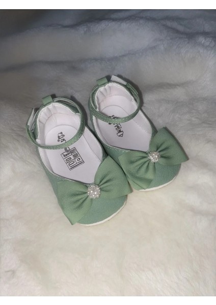 Kız Bebek Çocuk Incili Fiyonklu Babet Patik Ilk Adım Ayakkabısı