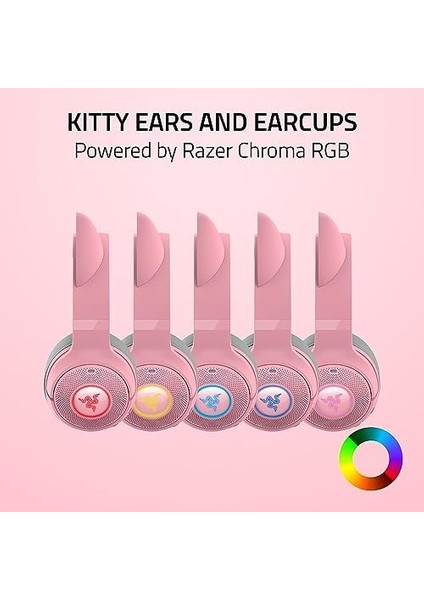 Kraken Kitty V2 Bt - Kitty Kulaklı Kablosuz Bluetooth Rgb Kulaklık (Bluetooth 5.2, Triforce 40 mm Sürücüler, Entegre Işınlama Gürültü Önleyici Mikrofon, 40 Saate Kadar Pil Ömrü) Kuvars Pembe modelleri