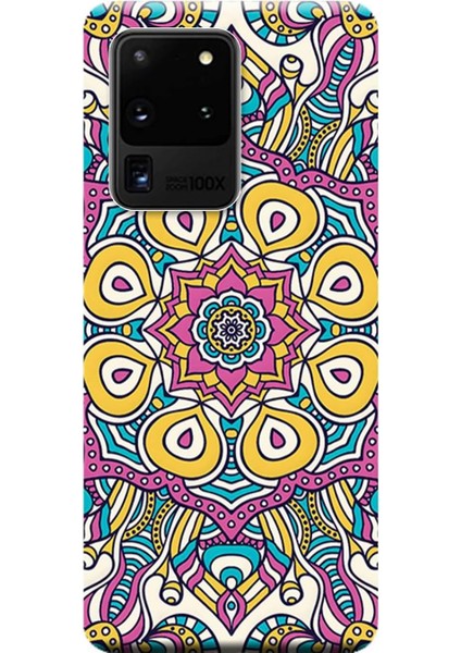 Merkezi Samsung Galaxy S20 Ultra Kılıf (SM-G988B) Baskılı Silikon Vektör Tasarım STK:496