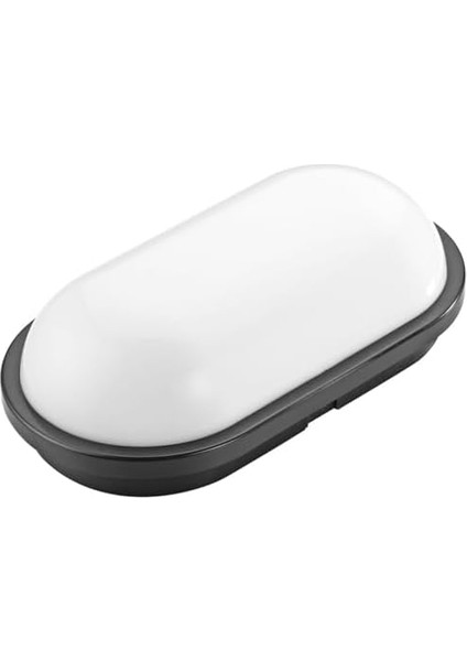 20W Oval Siyah LED Nem Su Geçirmez Banyo Bahçe Teras Kiler Garaj Modern Tavan Lambası LED Lamba 6500K Beyaz Işık IP64 LED