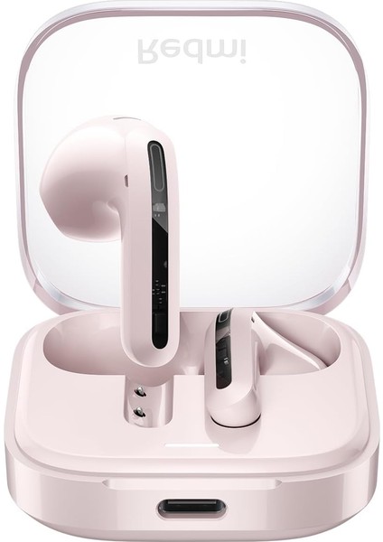 Redmi Buds 6 Active Kulak Içi Kulaklık, Bluetooth 5.4, 30 Saate Kadar Pil Ömrü, 14,2 mm Dinamik Sürücü, Ipx4 Su Koruması, Telefon Görüşmesi Gürültü Azaltma, Şeffaf Pembe