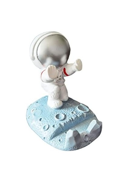 Astronot Telefon Standı, Yaratıcı Reçine Sevimli Spaceman Telefon Standı Yaratıcı Komik Smartphone Braketi Karikatür Masaüstü Dekorasyon, Masa Ev Ofis Için
