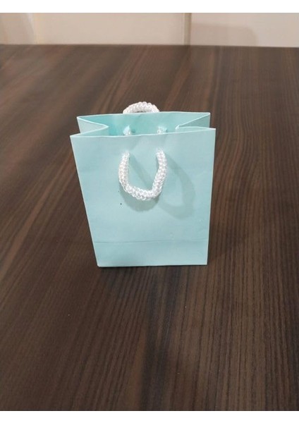 Saplı Torba Kraft Torba Çanta Mavi 8X5X11 cm 25 Adet