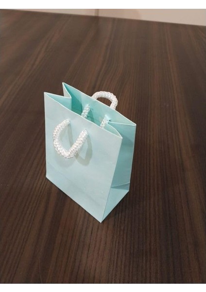Saplı Torba Kraft Torba Çanta Mavi 8X5X11 cm 25 Adet