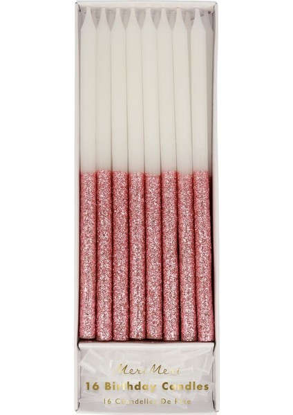 Meri Koyu Pembe Simli Mumlar