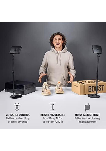 Mini Montaj - 64 Cm/25,2 Inçe Kadar Uzatılabilir, Tamamen Ayarlanabilir, Soğuk Ayakkabı Montajlı Telefon Tutacağı, Cihaz Yuvası, Kameralar, Işıklar, Mikrofon ve Daha Fazlası Için 1/4 Inç Iplik