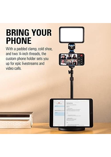 Mini Montaj - 64 Cm/25,2 Inçe Kadar Uzatılabilir, Tamamen Ayarlanabilir, Soğuk Ayakkabı Montajlı Telefon Tutacağı, Cihaz Yuvası, Kameralar, Işıklar, Mikrofon ve Daha Fazlası Için 1/4 Inç Iplik