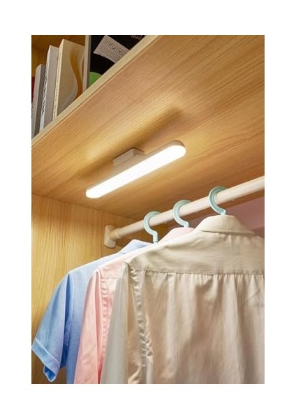Mıknatıslı Kabin Makyaj Tıraş LED Işık USB Şarjlı Kablosuz Hero LED Lamba 30CM 5 Watt 32 Ledli (Beyaz)