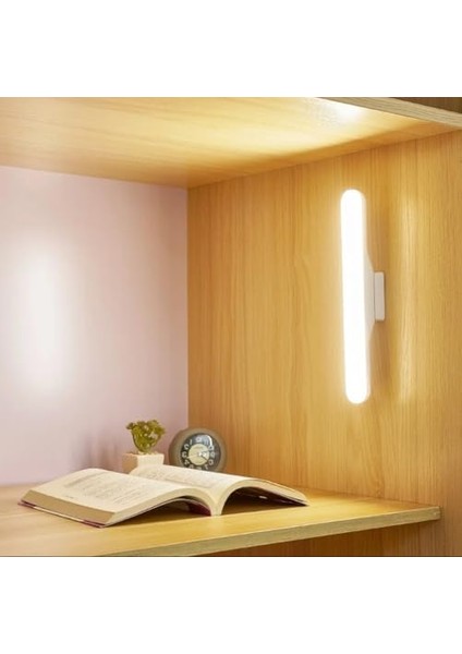 Mıknatıslı Kabin Makyaj Tıraş LED Işık USB Şarjlı Kablosuz Hero LED Lamba 30CM 5 Watt 32 Ledli (Beyaz)