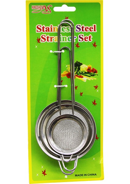 3 Parça Çay Süzgeç Metal