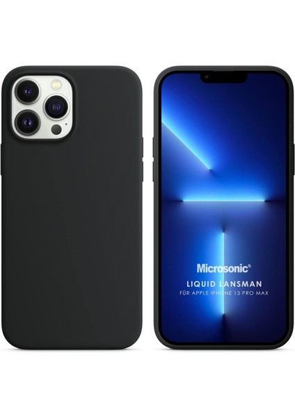 Apple iPhone 13 Pro Max Için Kılıf Liquid Lansman Silikon Siyah [iphone 13 Pro Max ile Uyumlu Kılıf - Siyah]