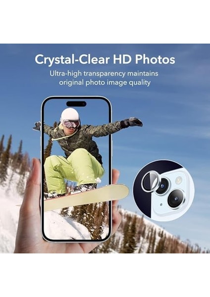 Apple iPhone 15 iPhone 15 Plus Için Kamera Lens Koruyucu Kamera Koruyucu Ultra Ince Yüksek Kaliteli Cam Lens Mercek Koruyucu (Mavi (Sierra Blue))
