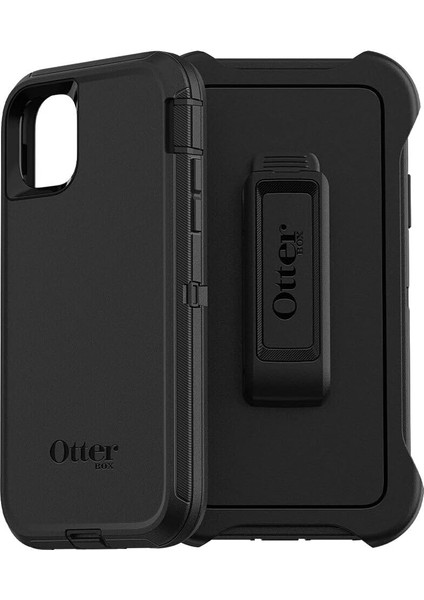 iPhone 11 Defender Kılıf, Darbeye Dayanıklı, Düşmeye Dayanıklı, Ultra Sağlam Koruyucu Kılıf, Askeri Standartlara Göre 4 Kez Test Edilmiştir, Siyah