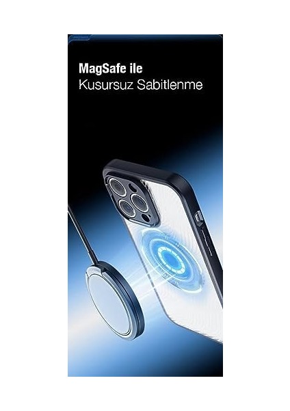 Polham iPhone 13 Pro Max Uyumlu Premium Buzlu Sert Kamera Koruyuculu Kılıf, Magsafe Uyumlu Kılıf