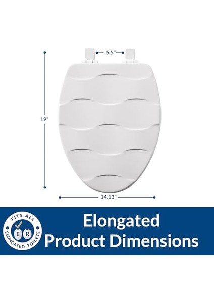 133SLOW 000 Heykel Sepet Dokuma Klozet Kapağı Yavaşlayacak ve Asla Gevşemez, Uzatılmış, Dayanıklı Emaye Ahşap, Beyaz fiyatları