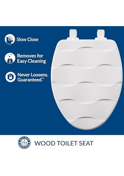 133SLOW 000 Heykel Sepet Dokuma Klozet Kapağı Yavaşlayacak ve Asla Gevşemez, Uzatılmış, Dayanıklı Emaye Ahşap, Beyaz modelleri