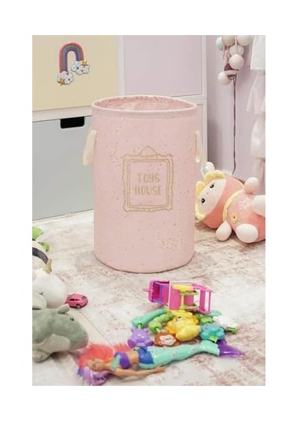 Yuvarlak Torbalı Sepet - Pembe