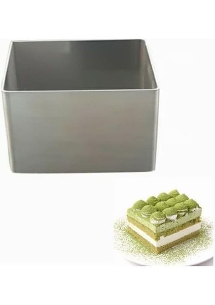 Home Metal Kek Kalıbı Kasnak Seti: Paslanmaz Çelik, Parfe ve Pasta Yapımı Için Ayarlanabilir Kasnak Mini Boy (Kare)