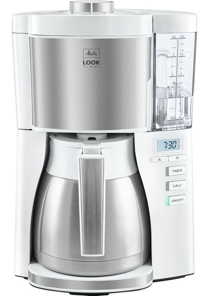 1025-17 Filtre Kahve Makinesi, Termo Sürahi Ve Zamanlayıcı Fonksiyonlu, 1080w, Çıkarılabilir Su Deposu Ve Kireç Giderme Programı, 1.25 Litre, Beyaz Görünümlü V Zamanlayıcı