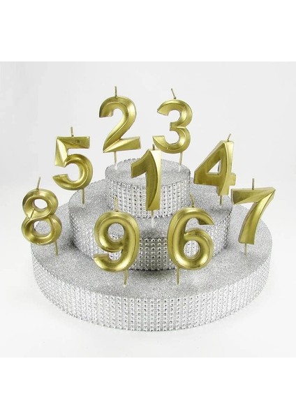 Vitrini 9 Dokuz Rakamlı Gold (Altın) Mum 6.5 cm