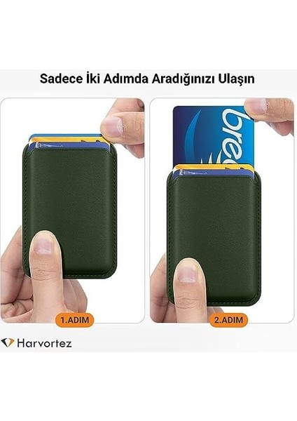 Yüksek Manyetikli Kartlık Magsafe Uyumlu Deri Cüzdan, iPhone 15 14 13 12 Pro/pro Max/plus Mag Safe Kılıf Case Uyumlu, iphone Arkası Için Manyetik Kartlık 15/14/13/12 Seri (Yeşil)
