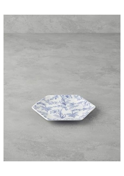 Home Zeta Bone Porselen Pasta Tabağı 17 cm Mavi