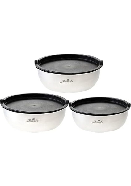 Globe Mat 3'lü Saklama Kabı, Gri, 18 20 24 cm