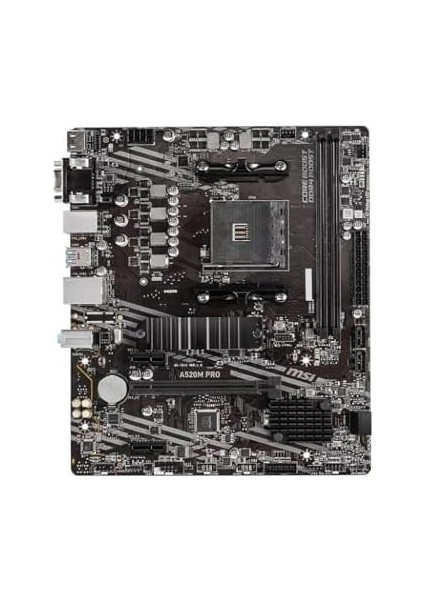 A520M Pro Am4 Ddr4 4600(OC) VGA DVI HDMI M.2 Usb3.2 Matx Anakart