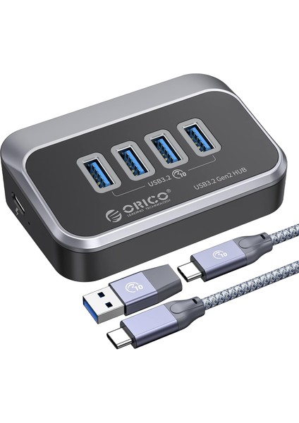 USB C Hub, 4 Port USB 3.2 Gen 2 Data Hub 10GBPS, Abs USB Dağıtıcı, 0,5 M Veri Kablosu, Mac Pro/mini, Pc, Sabit Disk, Disk Için USB Dağıtıcı