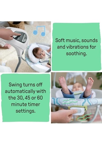 Simplecomfort Hafif Çok Yönlü Kompakt Bebek Salıncağı, 6 Hız, Doğa Sesleri ve Titreşimler - Everston, 0-9 Ay fiyatları