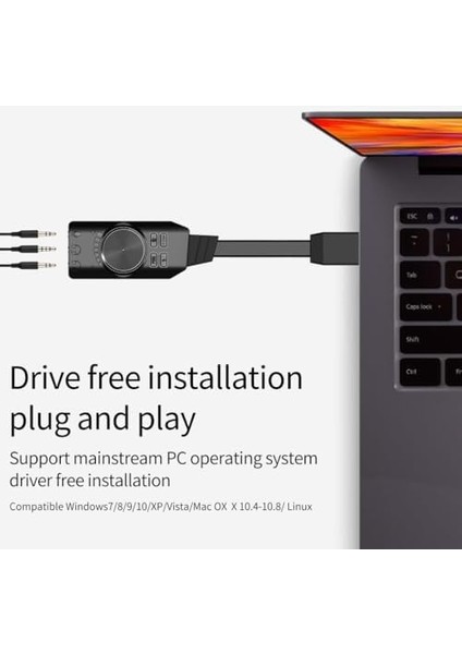 Plus Px-Gs3 Plextone Gs3 Mark Iı Sanal Gaming 7.1 Kanal USB Ses Kartı, Gaming Ses Kartı Pubg ve Lol Ses Efektleri Dahil, Mikrofon ve 3.5mm Çift Kulaklık Ses Jakı Stereo Ses Kartı Dönüştürücü