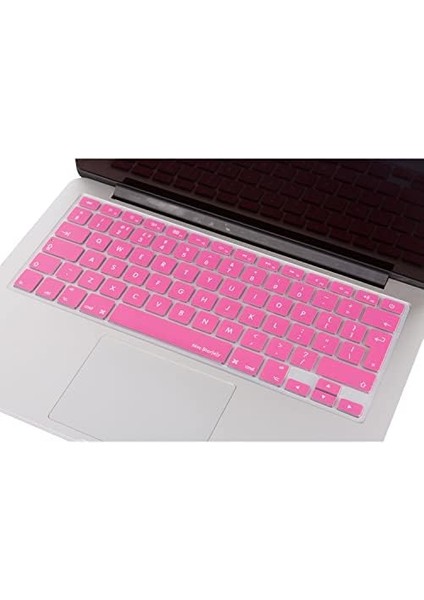 Macbook Klavye Koruyucu Air Pro (Uk-Eu Ingilizce) (Eski Usb'li Model 2008/2017) ile Uyumlu Açık Pembe