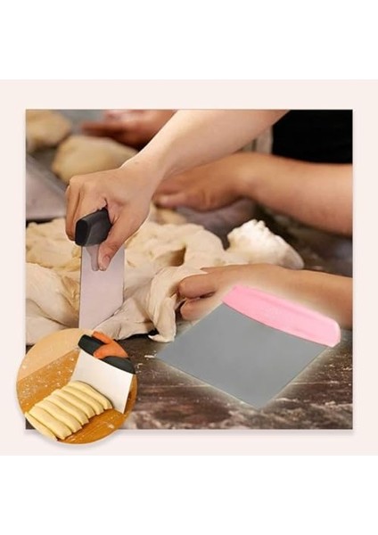 Home Plastik Saplı Çelik Hamur Kesici,metal Hamur Dilimleyici (2)