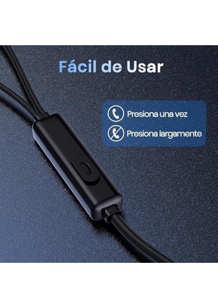 Type-C Kablolu Siyah Renk iPhone 15 Uyumlu Mikrofonlu Kulakiçi Kulaklık AUT124-E