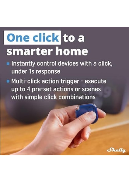 Blu Button1 | Bluetooth Kontrollü Eylem ve Sahne Etkinleştirme Düğmesi Mavi | Ev Otomasyonu | Ios Android Uygulaması | Uzun Pil Ömrü | LED Gösterge | Uzun Menzil